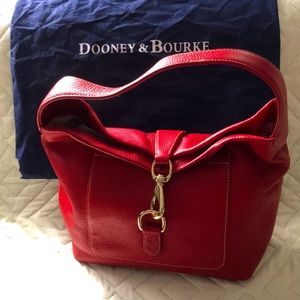 Dooney and Bourke red leather large hobo shoulder bag